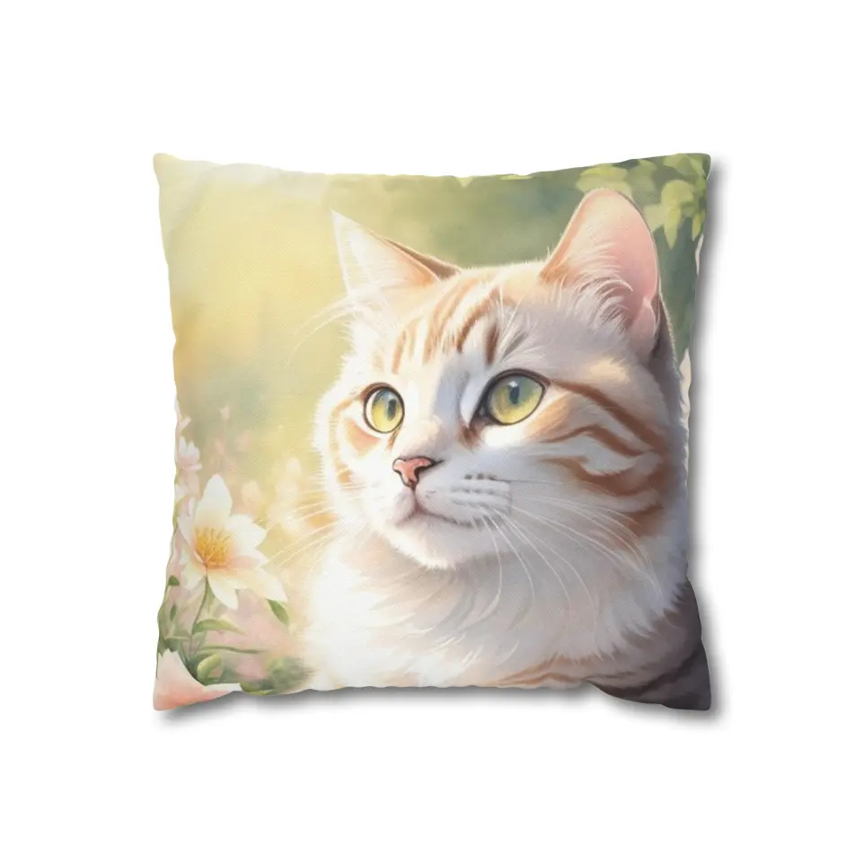 #CuddlySunshineGracefulCat#PillowCase #pillowcover #Sham #Slip, #CuteCat #CatLovers #Catthemed #Cat #cutecat #CushionCat#Case #Gift #Decorative