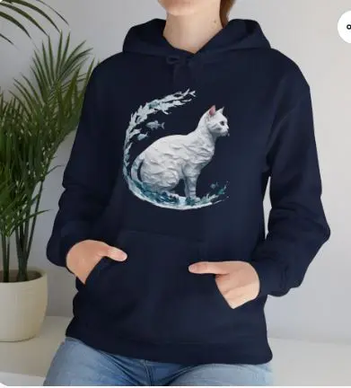 White Cat Unisex Heavy Blend™ Hooded Sweatshirt